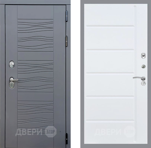 Входная металлическая Дверь Стоп СКАНДИ ФЛ-102 Белый ясень в Лобне