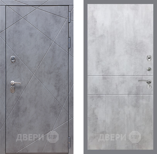 Входная металлическая Дверь Стоп Лучи ФЛ-290 Бетон светлый в Лобне