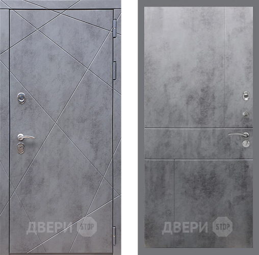 Входная металлическая Дверь Стоп Лучи ФЛ-290 Бетон темный в Лобне