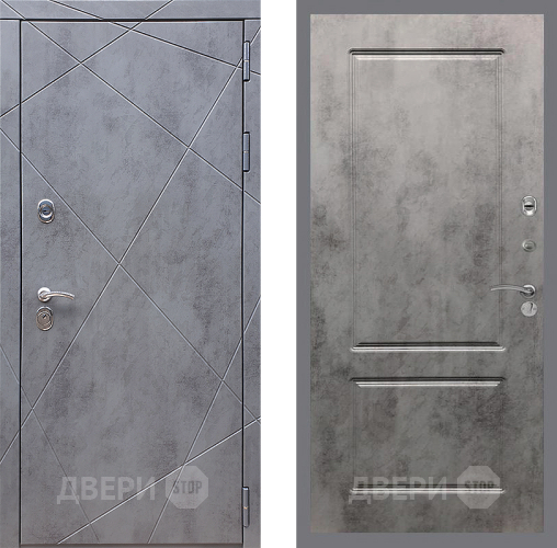 Входная металлическая Дверь Стоп Лучи ФЛ-117 Бетон темный в Лобне