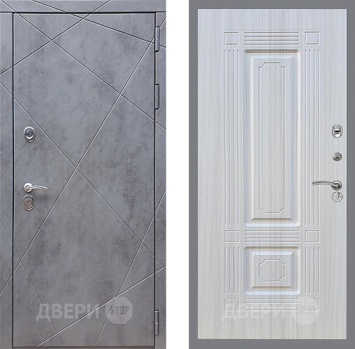 Входная металлическая Дверь Стоп Лучи ФЛ-2 Сандал белый в Лобне