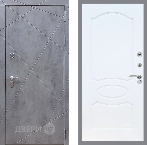 Входная металлическая Дверь Стоп Лучи ФЛ-128 Белый ясень в Лобне