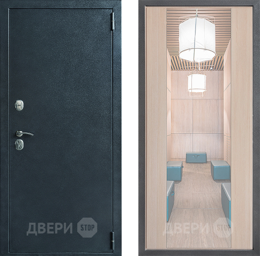 Входная металлическая Дверь Дверной континент ДК-70 Дизайн ФЛЗ-1 Зеркало Капучино в Лобне