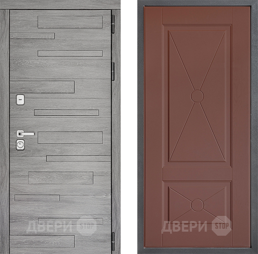 Входная металлическая Дверь Дверной континент ДК-10 ФЛ-617 Ясень шоколадный в Лобне