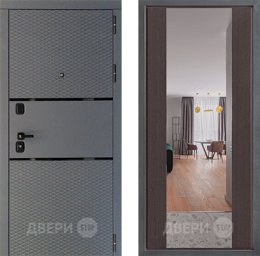 Входная металлическая Дверь Дверной континент Диамант Дизайн ФЛЗ-1 Зеркало Венге в Лобне