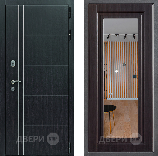 Входная металлическая Дверь Дверной континент Теплолюкс Дизайн ФЛЗ Зеркало Венге в Лобне