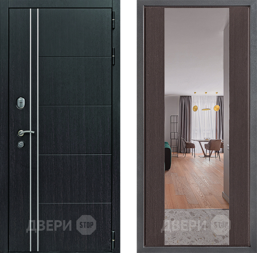 Входная металлическая Дверь Дверной континент Теплолюкс Дизайн ФЛЗ-1 Зеркало Венге в Лобне