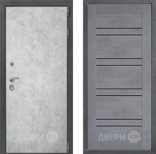 Входная металлическая Дверь Дверной континент ДК-3/743 ФЛ-49 Бетон серый в Лобне
