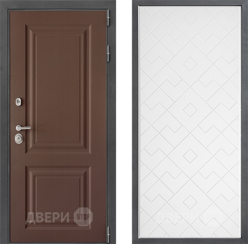 Входная металлическая Дверь Дверной континент ДК-3/729 ФЛ-Тиффани Белый софт в Лобне