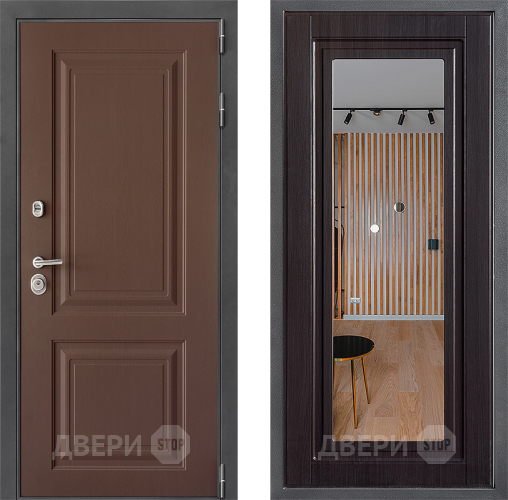 Входная металлическая Дверь Дверной континент ДК-3/729 ФЛЗ Зеркало Венге в Лобне