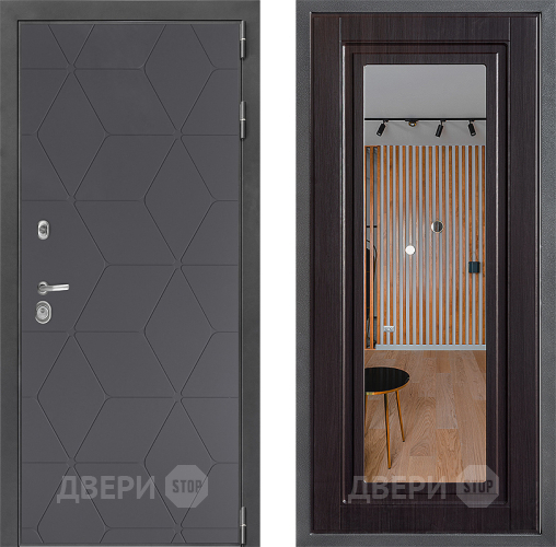 Входная металлическая Дверь Дверной континент ДК-3/744 ФЛЗ Зеркало Венге в Лобне