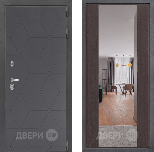 Входная металлическая Дверь Дверной континент ДК-3/744 ФЛЗ-1 Зеркало Венге в Лобне