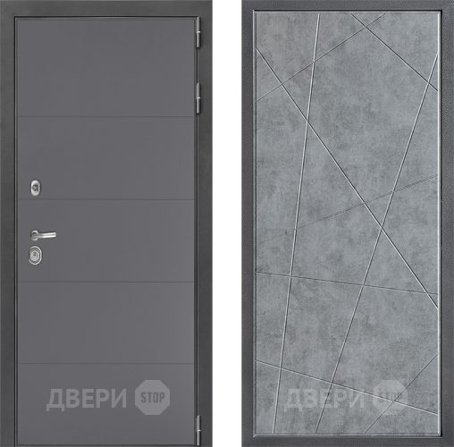 Входная металлическая Дверь Дверной континент ДК-3/649 ФЛ-655 Бетон серый в Лобне