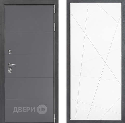 Входная металлическая Дверь Дверной континент ДК-3/649 ФЛ-655 Белый софт в Лобне