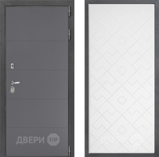 Входная металлическая Дверь Дверной континент ДК-3/649 ФЛ-Тиффани Белый софт в Лобне