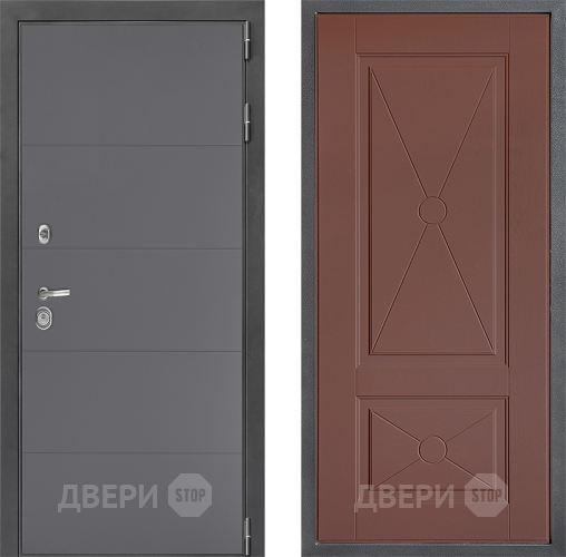 Входная металлическая Дверь Дверной континент ДК-3/649 ФЛ-617 Ясень шоколадный в Лобне