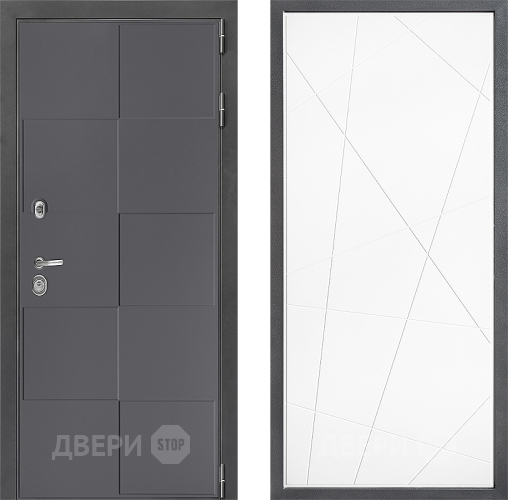 Входная металлическая Дверь Дверной континент ДК-3/606 ФЛ-655 Белый софт в Лобне