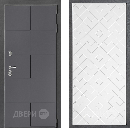 Входная металлическая Дверь Дверной континент ДК-3/606 ФЛ-Тиффани Белый софт в Лобне