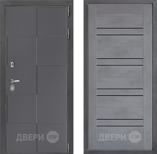 Входная металлическая Дверь Дверной континент ДК-3/606 ФЛ-49 Бетон серый в Лобне