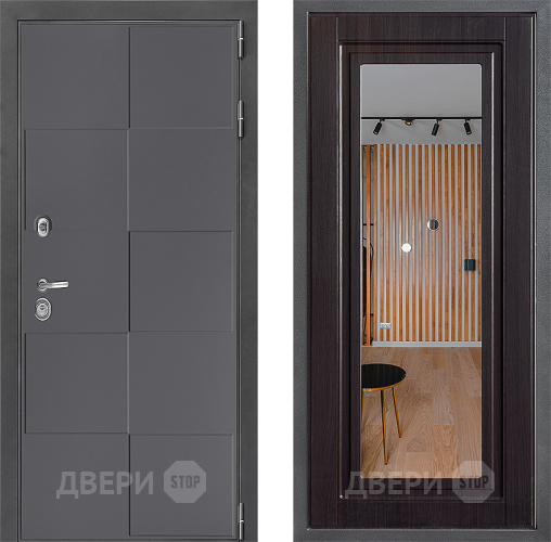 Входная металлическая Дверь Дверной континент ДК-3/606 ФЛЗ Зеркало Венге в Лобне