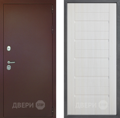 Входная металлическая Дверь Дверной континент Рубикон Медь Дизайн ФЛ-70 Лиственница белая в Лобне
