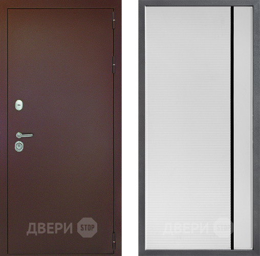 Входная металлическая Дверь Дверной континент Рубикон Медь Дизайн ФЛ-757 Черное Стекло Софт милк в Лобне