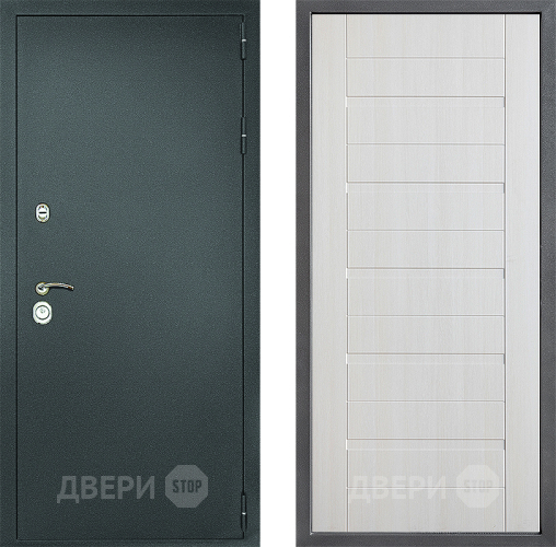 Входная металлическая Дверь Дверной континент Рубикон Серебро Дизайн ФЛ-70 Лиственница белая в Лобне