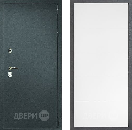 Входная металлическая Дверь Дверной континент Рубикон Серебро Дизайн ФЛ-649 Белый софт в Лобне