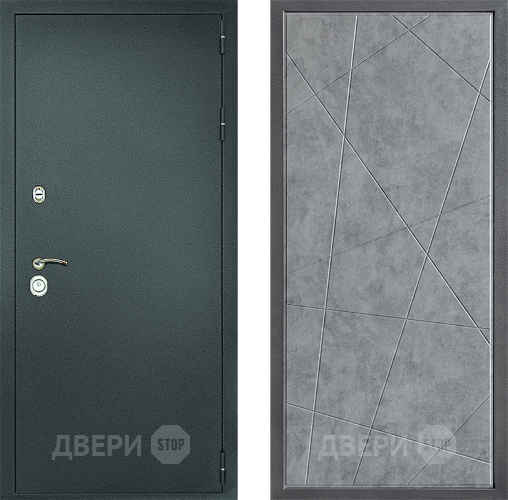 Дверь Дверной континент Рубикон Серебро Дизайн ФЛ-655 Бетон серый в Лобне
