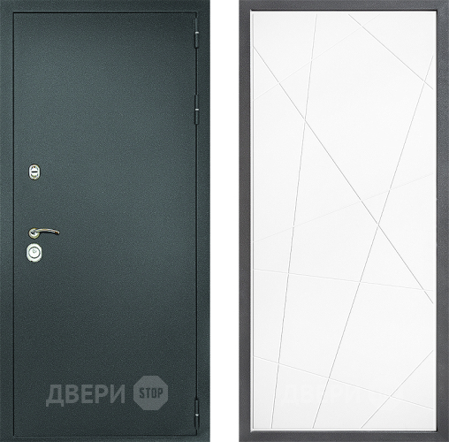 Дверь Дверной континент Рубикон Серебро Дизайн ФЛ-655 Белый софт в Лобне