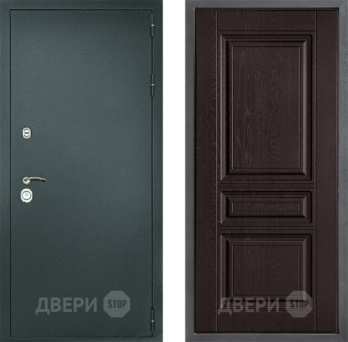Входная металлическая Дверь Дверной континент Рубикон Серебро Дизайн ФЛ-243 Дуб шоколадный в Лобне