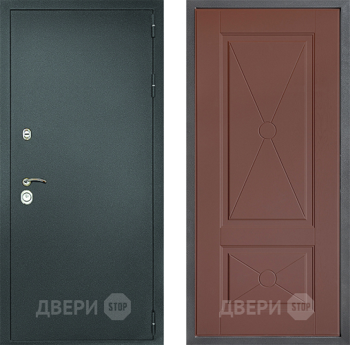Входная металлическая Дверь Дверной континент Рубикон Серебро Дизайн ФЛ-617 Ясень шоколадный в Лобне
