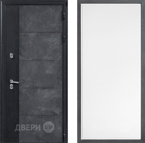 Входная металлическая Дверь Дверной континент ДК-15 Бетон ТЕРМО ФЛ-649 Белый софт в Лобне