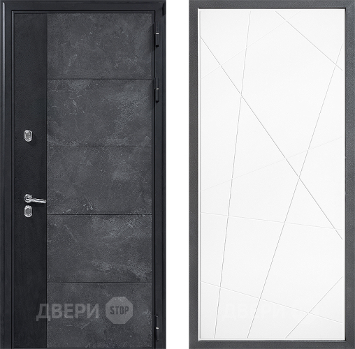 Входная металлическая Дверь Дверной континент ДК-15 Бетон ТЕРМО ФЛ-655 Белый софт в Лобне