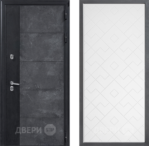 Входная металлическая Дверь Дверной континент ДК-15 Бетон ТЕРМО ФЛ-Тиффани Белый софт в Лобне