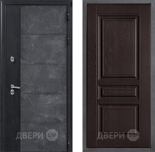 Входная металлическая Дверь Дверной континент ДК-15 Бетон ТЕРМО ФЛ-243 Дуб шоколадный в Лобне