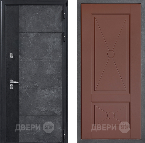 Входная металлическая Дверь Дверной континент ДК-15 Бетон ТЕРМО ФЛ-617 Ясень шоколадный в Лобне