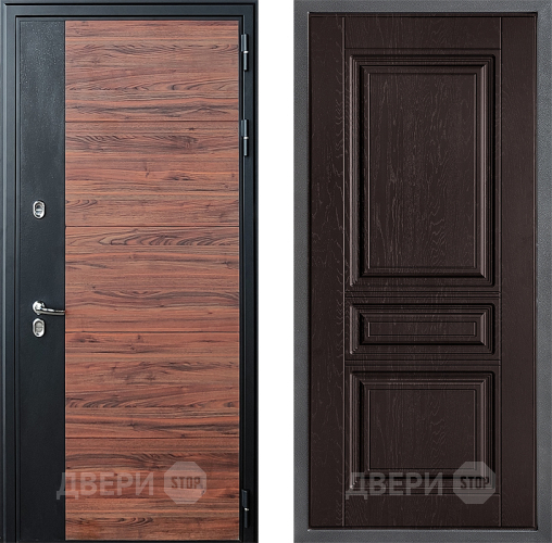 Входная металлическая Дверь Дверной континент ДК-15 Красное Дерево ТЕРМО ФЛ-243 Дуб шоколадный в Лобне