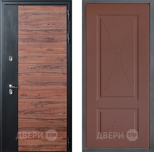 Входная металлическая Дверь Дверной континент ДК-15 Красное Дерево ТЕРМО ФЛ-617 Ясень шоколадный в Лобне