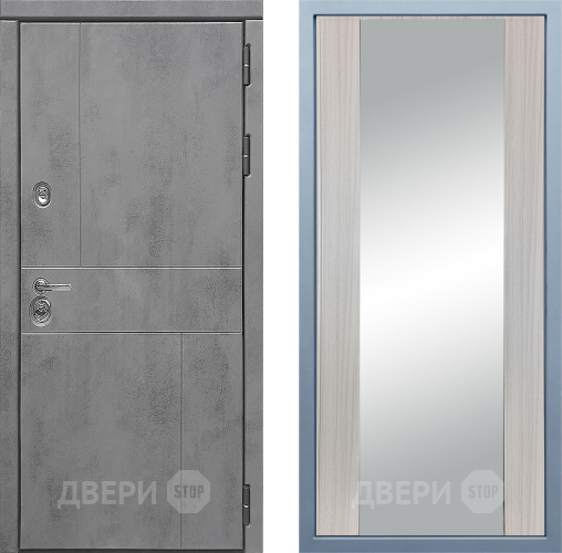Входная металлическая Дверь Дива МД-48 Д-15 Зеркало Сандал белый в Лобне