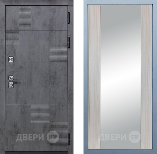 Входная металлическая Дверь Дива МД-35 Д-15 Зеркало Сандал белый в Лобне