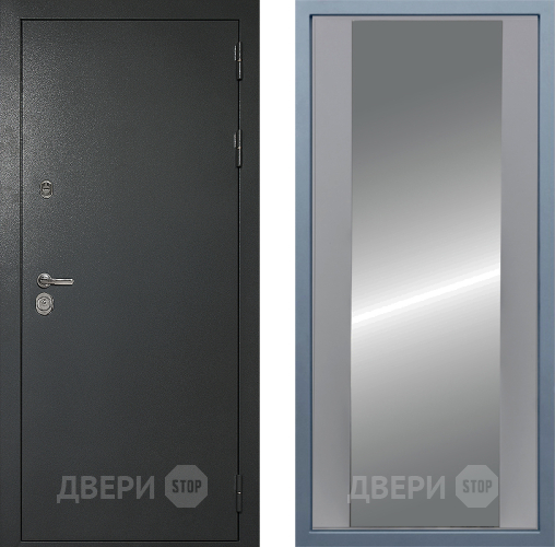 Входная металлическая Дверь Дива МД-40 Титан Д-15 Зеркало Силк Маус в Лобне
