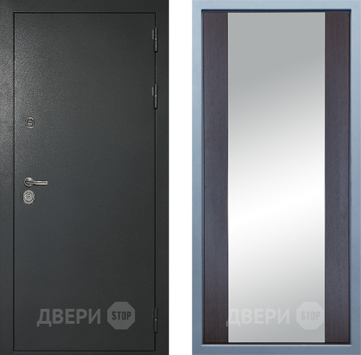 Входная металлическая Дверь Дива МД-40 Титан Д-15 Зеркало Венге в Лобне