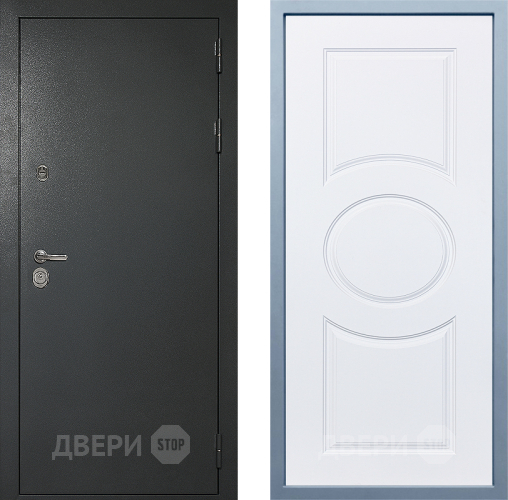 Входная металлическая Дверь Дива МД-40 Титан Д-8 Белый в Лобне