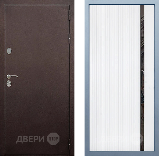 Входная металлическая Дверь Дива МД-40 Медь МХ-46 Белый матовый в Лобне
