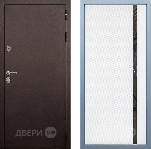 Входная металлическая Дверь Дива МД-40 Медь МХ-47 Белый матовый в Лобне