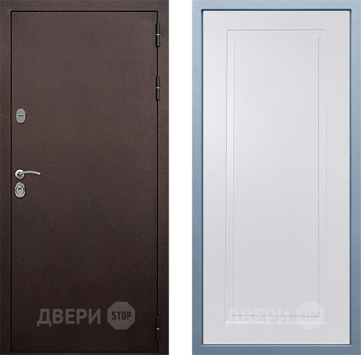 Входная металлическая Дверь Дива МД-40 Медь Н-10 Белый в Лобне
