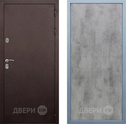 Входная металлическая Дверь Дива МД-40 Медь М-1 Бетон темный в Лобне
