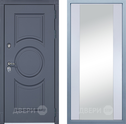 Входная металлическая Дверь Дива МХ-30 STR Д-15 Зеркало Белый в Лобне