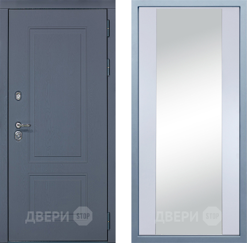 Входная металлическая Дверь Дива МХ-38 STR Д-15 Зеркало Белый в Лобне